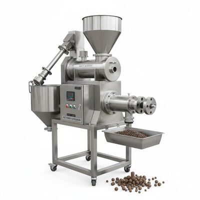 آلة الكريات الغذائية للأسماك من الفولاذ المقاوم للصدأ بقدرة 100-2000 كجم / ساعة وتغذية تلقائية لتطويق أطعمة الحيوانات الأليفة