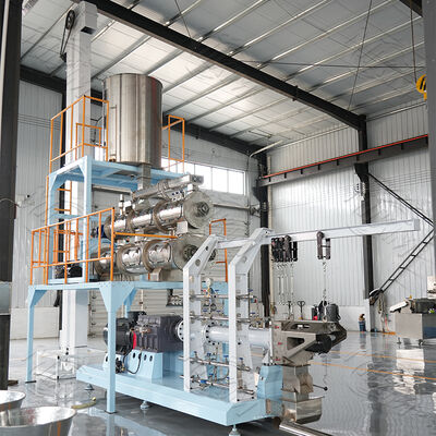 Wet Type Automatic Floating fish feed extruder Twin screw Dog Food Extruder machine 1-6t/h New Condition